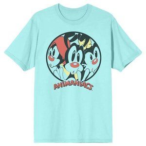 Animaniacs Men's 2XL Teal Retro Cartoon 100% Cotton Graphic‎ Tee T-Shirt Shirt